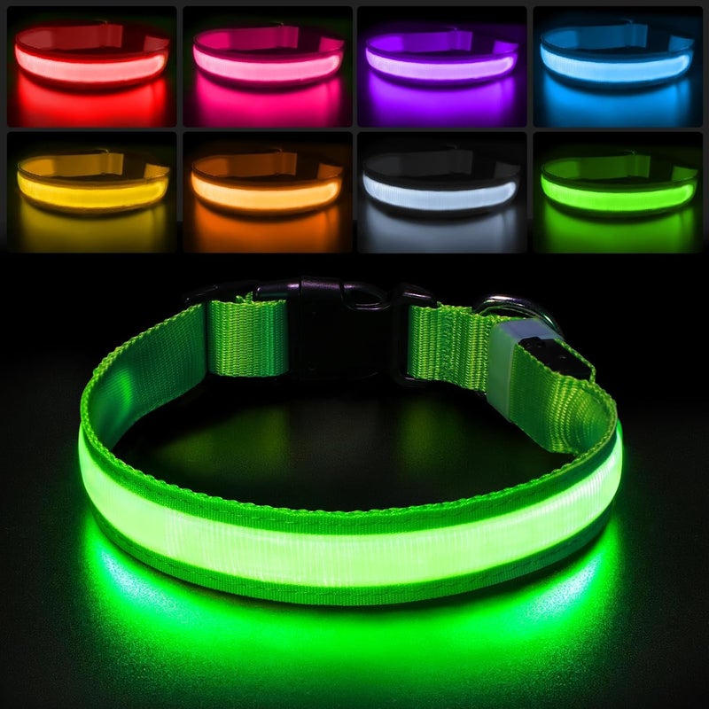 PcEoTllar Light up Dog Collar for Night Walking - LED Dog Collar Light Rechargeable Color Changing, Glow in The Dark Dog Collars Waterproof Glowing Dog Collars for Large Small Medium Dogs - Image 1